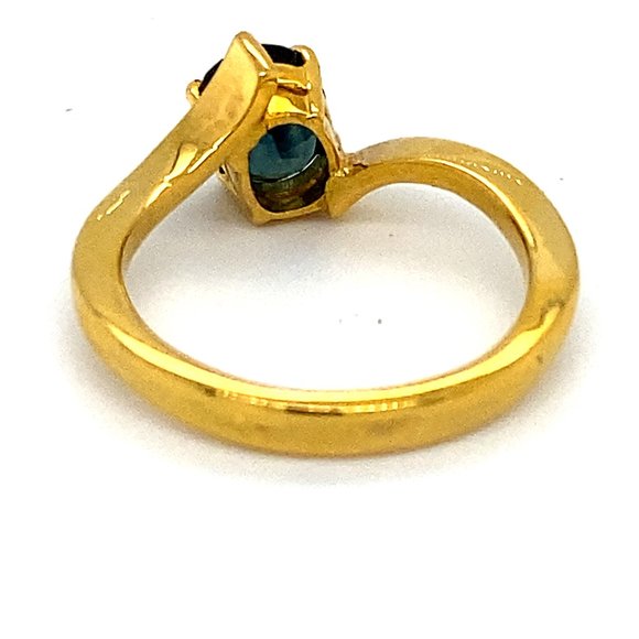 Blue Sapphire 2.05ct Solid 18K Yellow Gold Ring - Picture 5 of 8